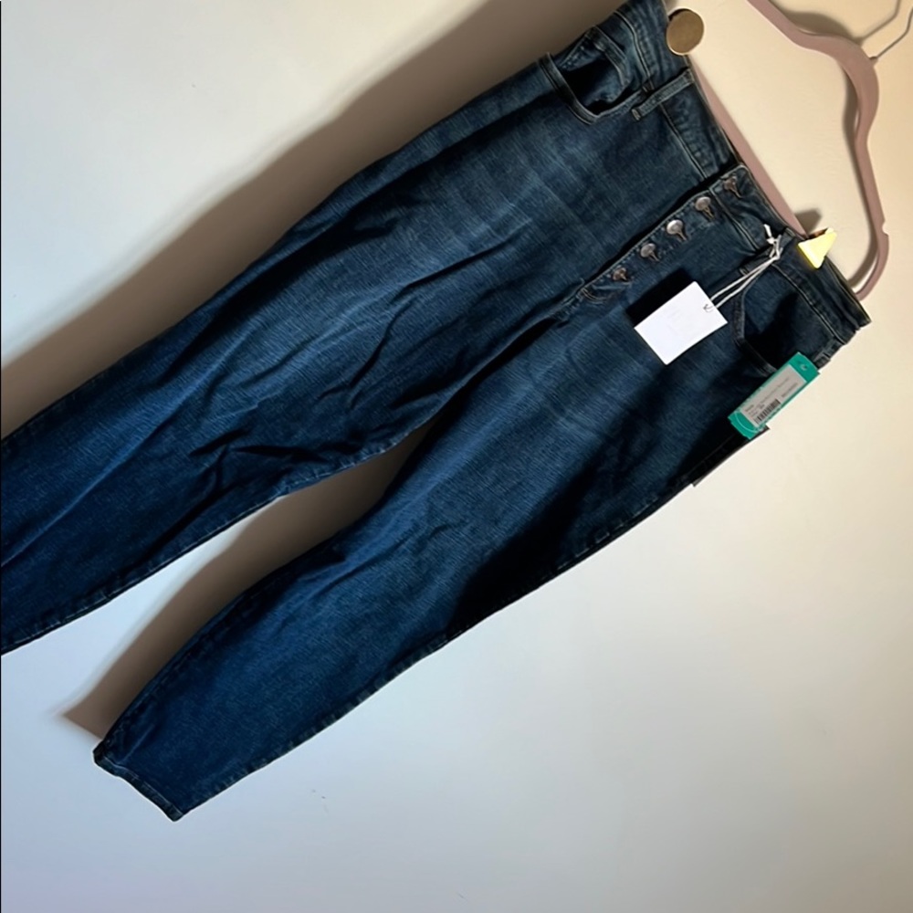 High rise button fly jeans